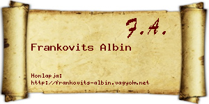Frankovits Albin névjegykártya
